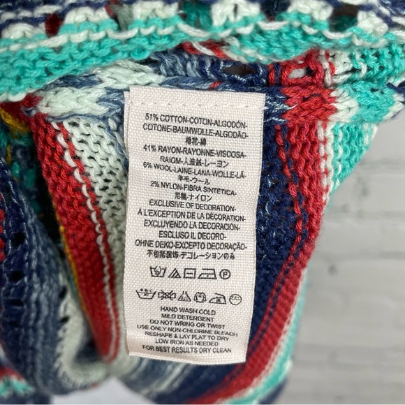 FREE PEOPLE Heart Blue Multi Knit Tunic Top or Dress size small - Picture 8 of 10